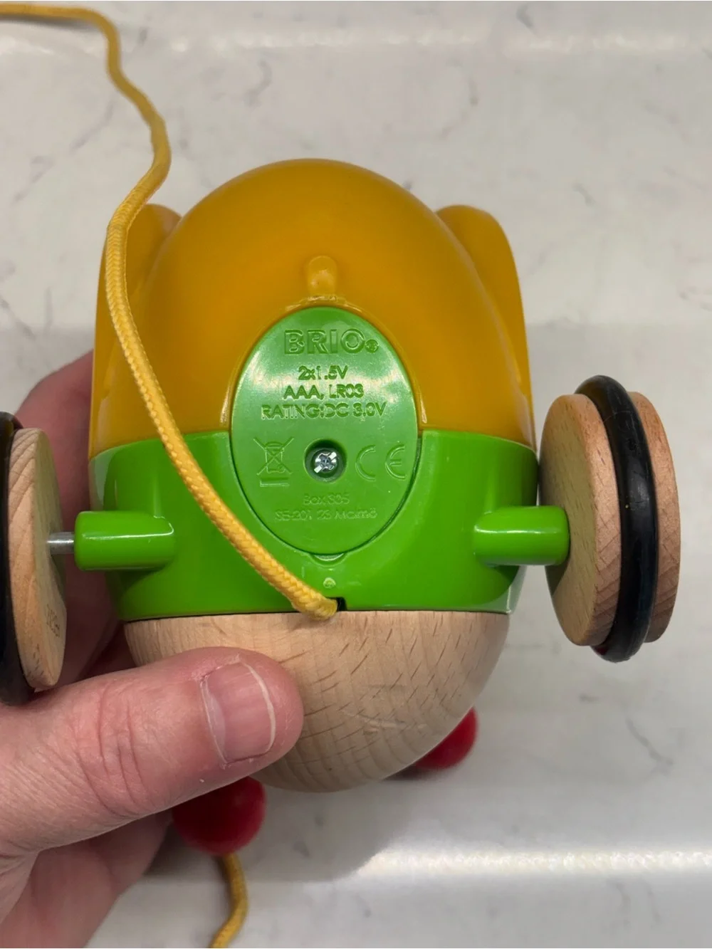 BRIO Pull Along Light Up Firefly Wood Bug Toy Works HTF